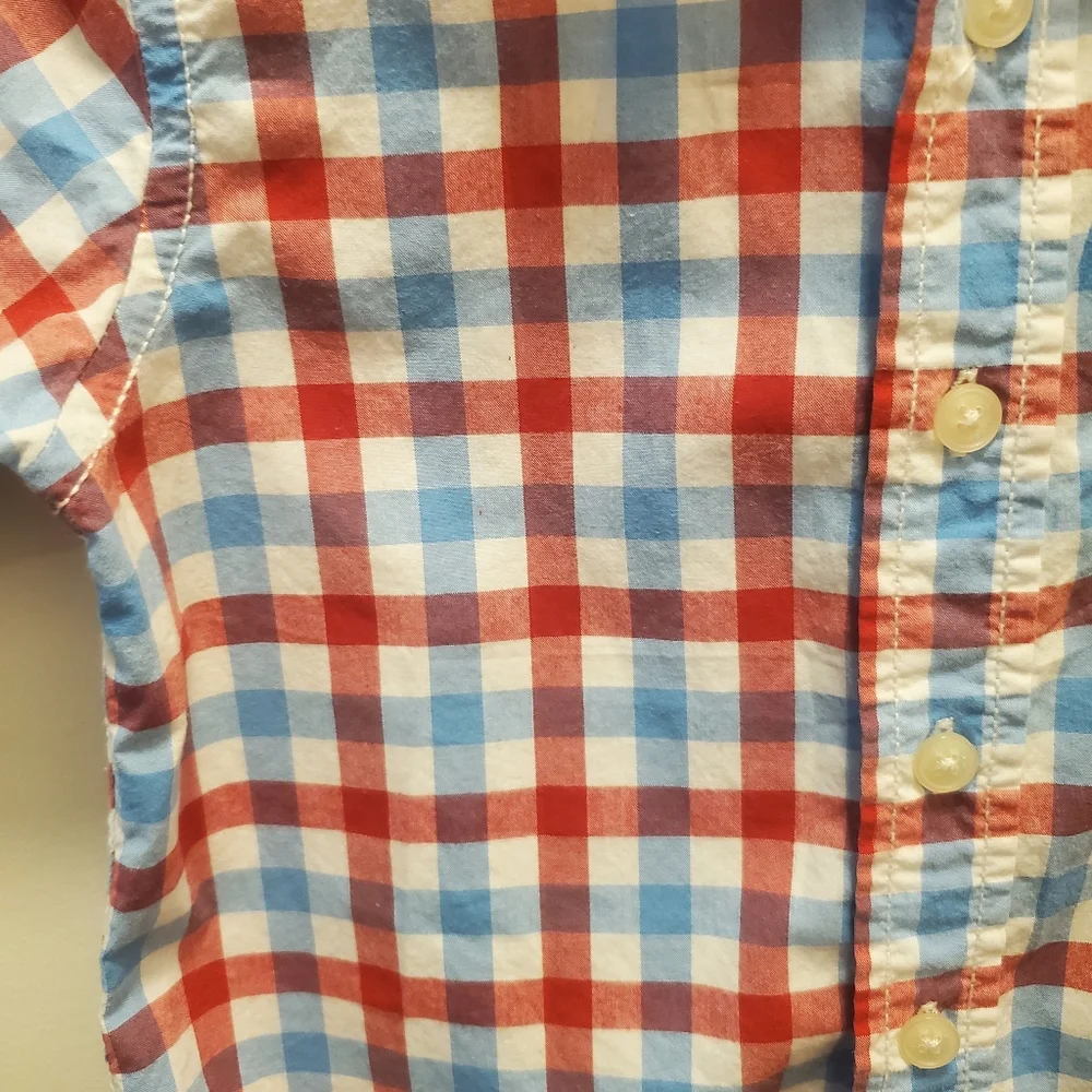 Oshkosh - Red, White, Blue, Button Down Collar Pocket Shirt 4/5T